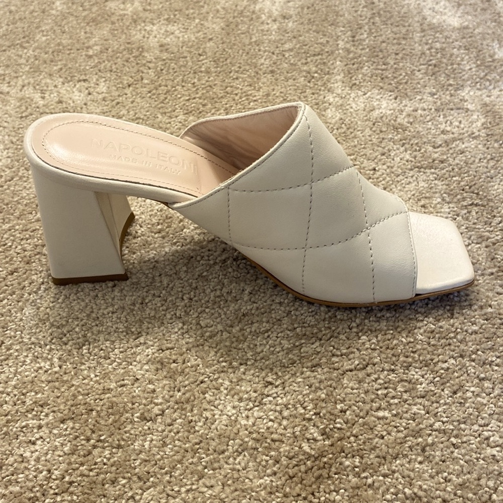 Genuine Leather Napoleoni Slip-On Square Heeled Sandals (Made in Italy) - Picture 4 of 12